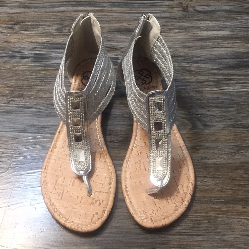 1” Silver Gladys Wedge Sandal